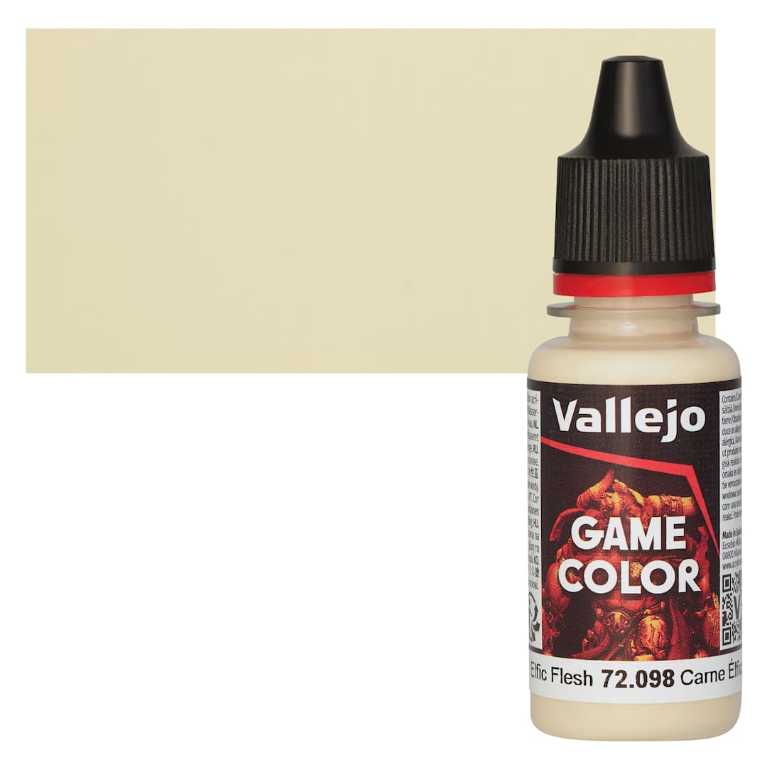 Open in modal - Vallejo Game Color Acrylic Paint - Elfic Flesh - Bottle and Swatch