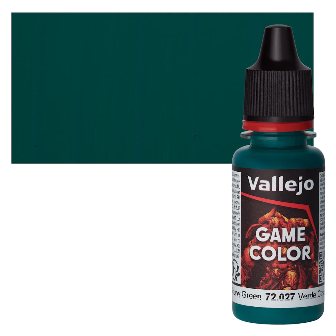 Open in modal - Vallejo Game Color Acrylic Paint - Scurvy Green - Bottle and Swatch