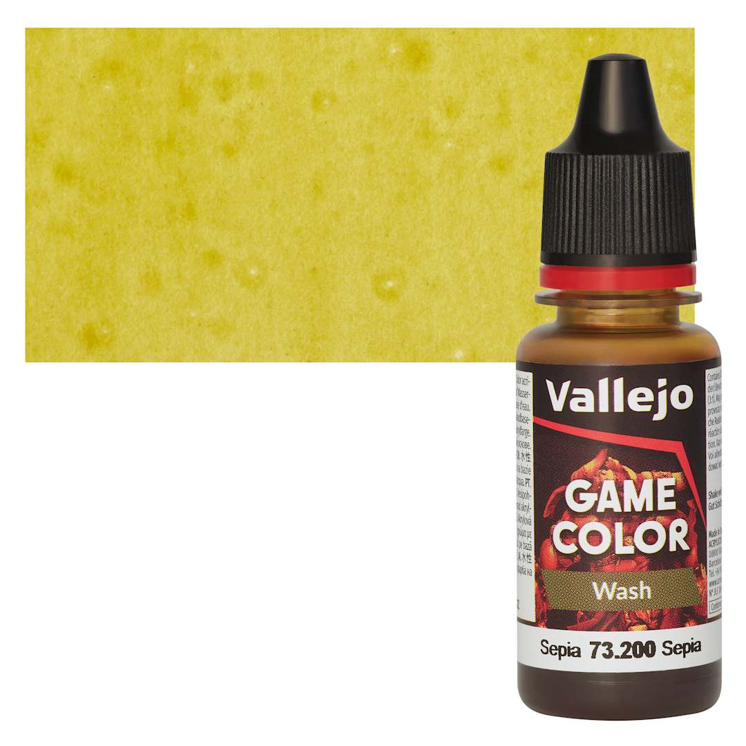 Open in modal - Vallejo Game Color Acrylic Paint - Sepia - Bottle and Swatch