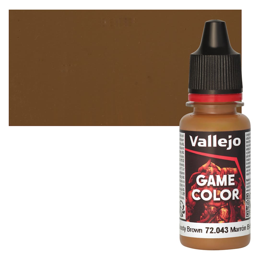 Open in modal - Vallejo Game Color Acrylic Paint - Beasty Brown - Bottle and Swatch