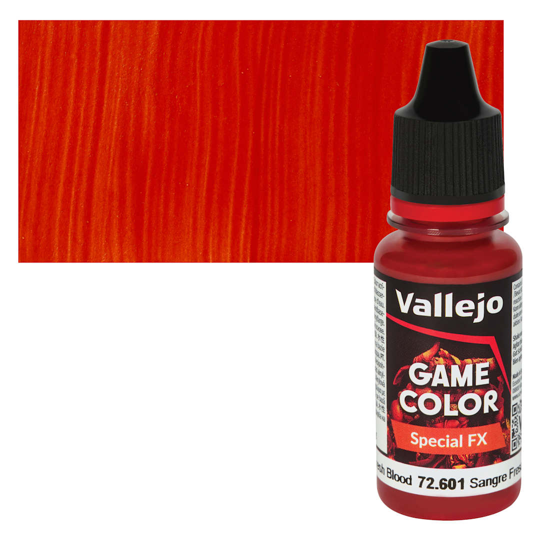 Open in modal - Vallejo Game Color Special FX Acrylic Paint - Fresh Blood - Bottle and Swatch