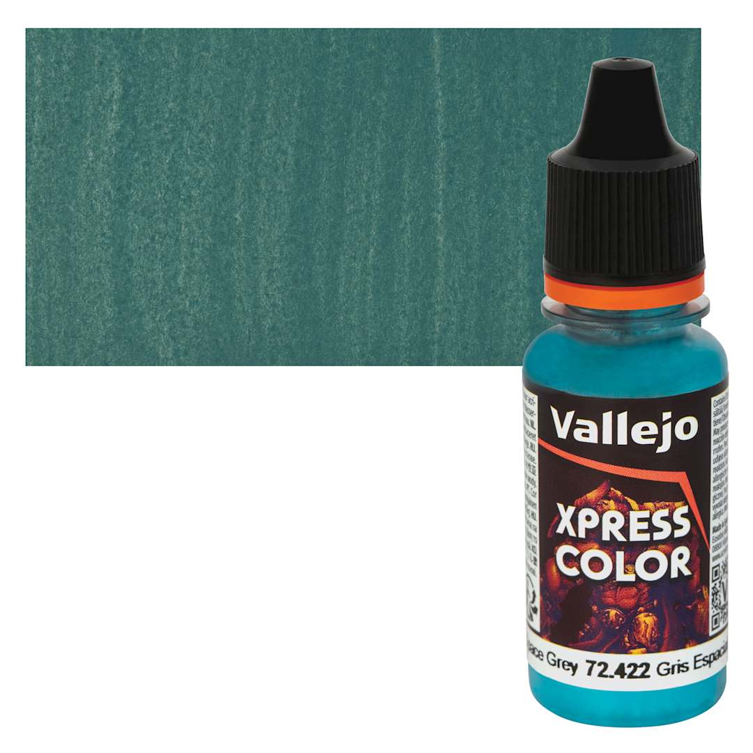 Open in modal - Vallejo Xpress Color Acrylic Paint - Space Grey 18 ml Bottle and Swatch