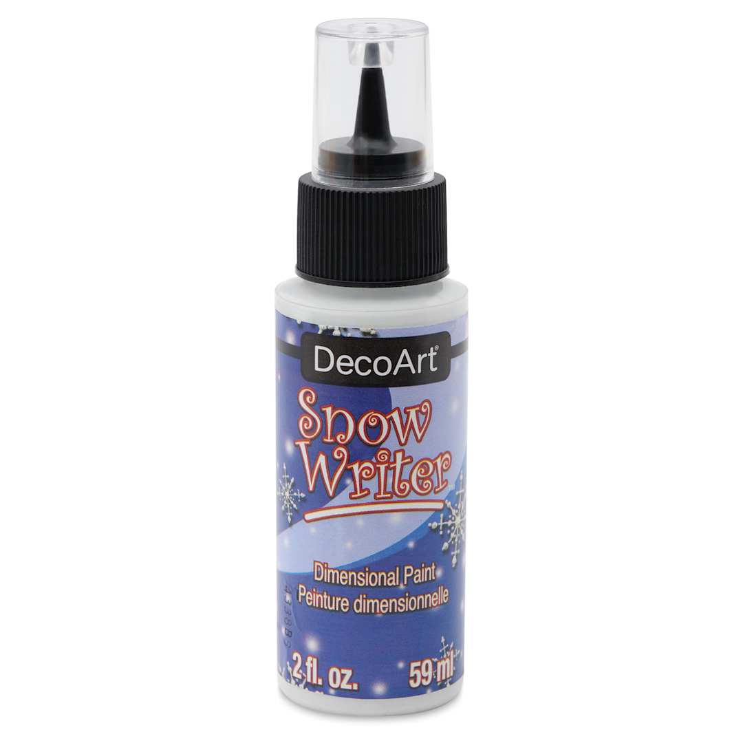Open in modal - DecoArt Snow Writer Paint - White, 2 oz, front of bottle