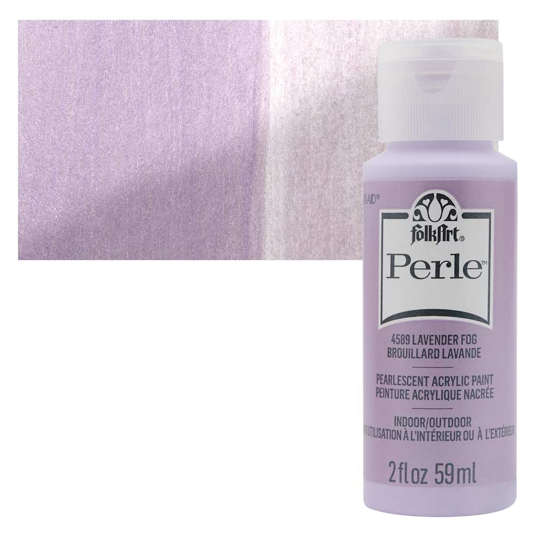 Open in modal - FolkArt Perle Acrylic Paint - Lavender Fog, 2 oz bottle and swatch