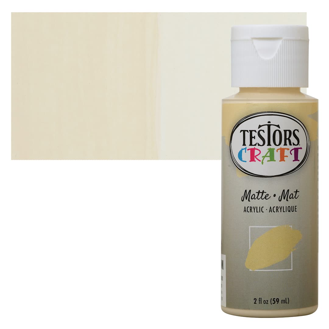 Open in modal - Testors Craft Acrylic Paint - French Vanilla, 2 oz Bottle and swatch