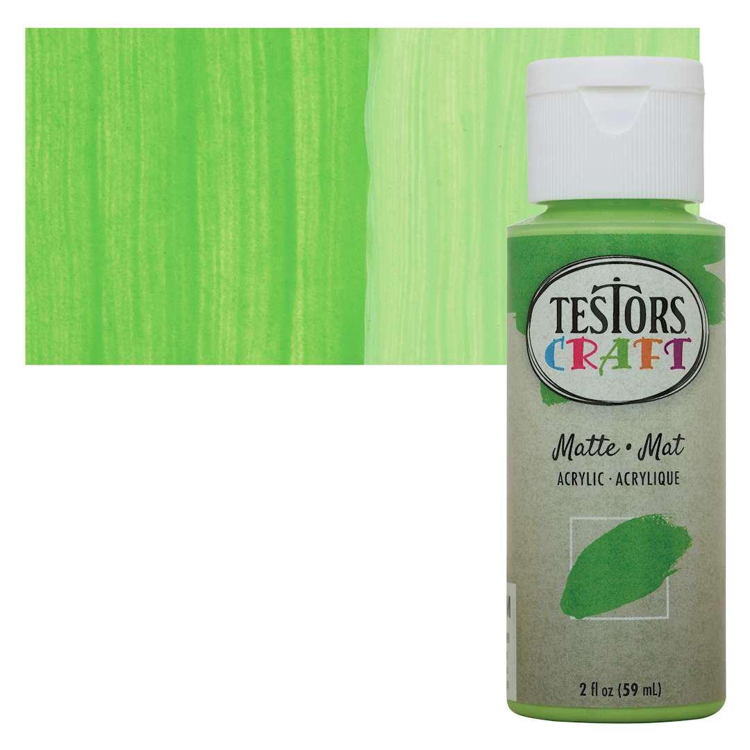 Open in modal - Testors Craft Acrylic Paint - Avocado, 2 oz Bottle and swatch