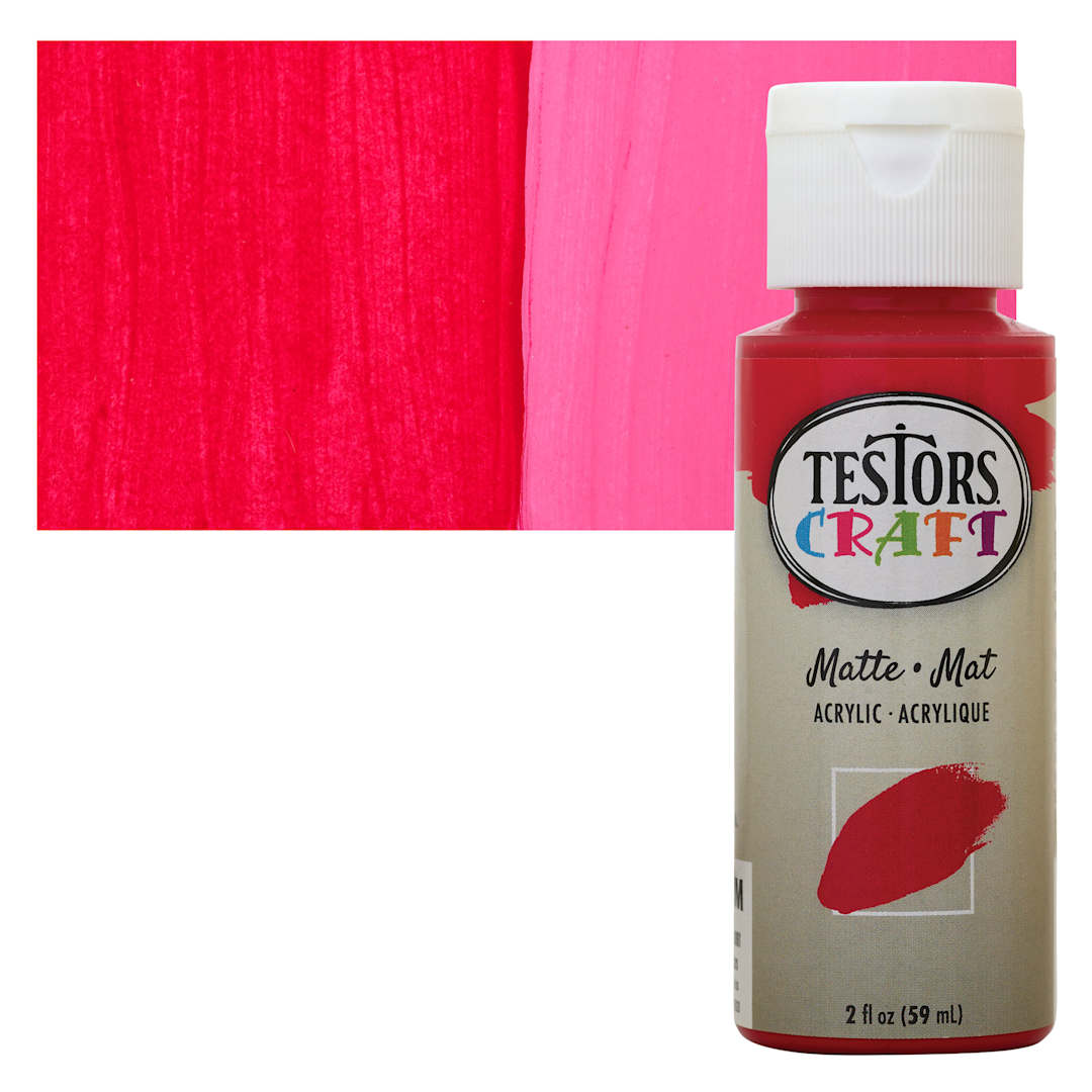 Open in modal - Testors Craft Acrylic Paint - Stop Sign, 2 oz Bottle and swatch