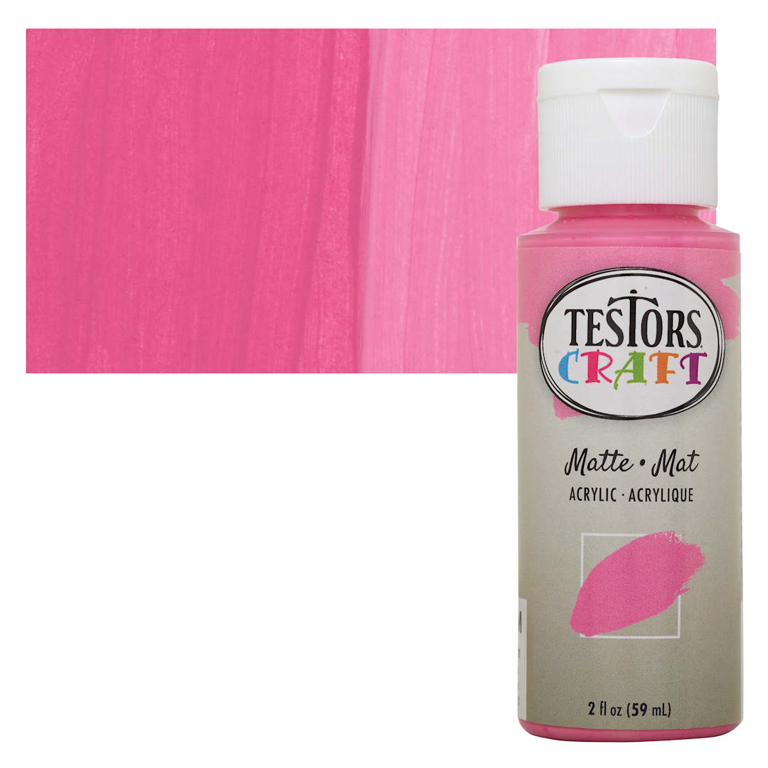 Open in modal - Testors Craft Acrylic Paint - Passion Fruit, 2 oz Bottle and swatch