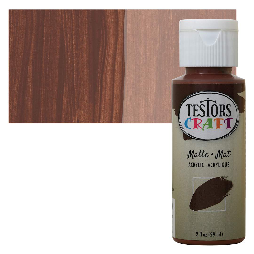 Open in modal - Testors Craft Acrylic Paint - Earthy, 2 oz Bottle and swatch