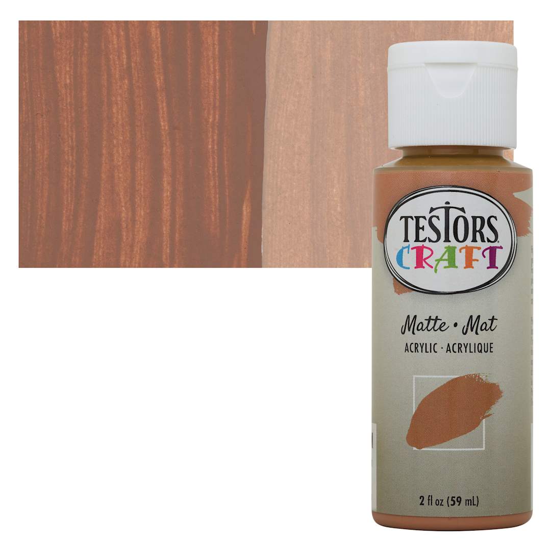 Open in modal - Testors Craft Acrylic Paint - Coffee, 2 oz Bottle and swatch