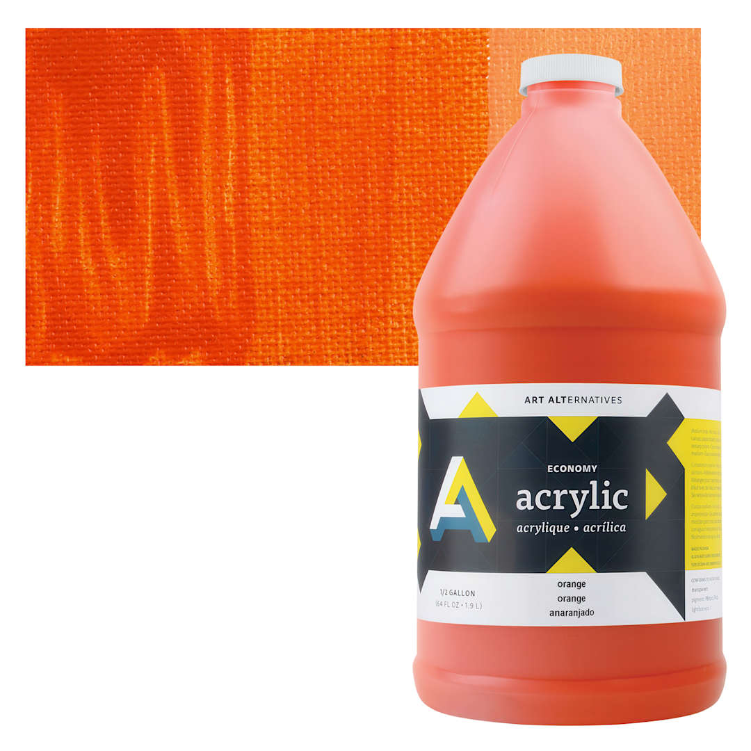 Open in modal - Art Alternatives Economy Acrylic - Orange, 1.9 L bottle and swatch
