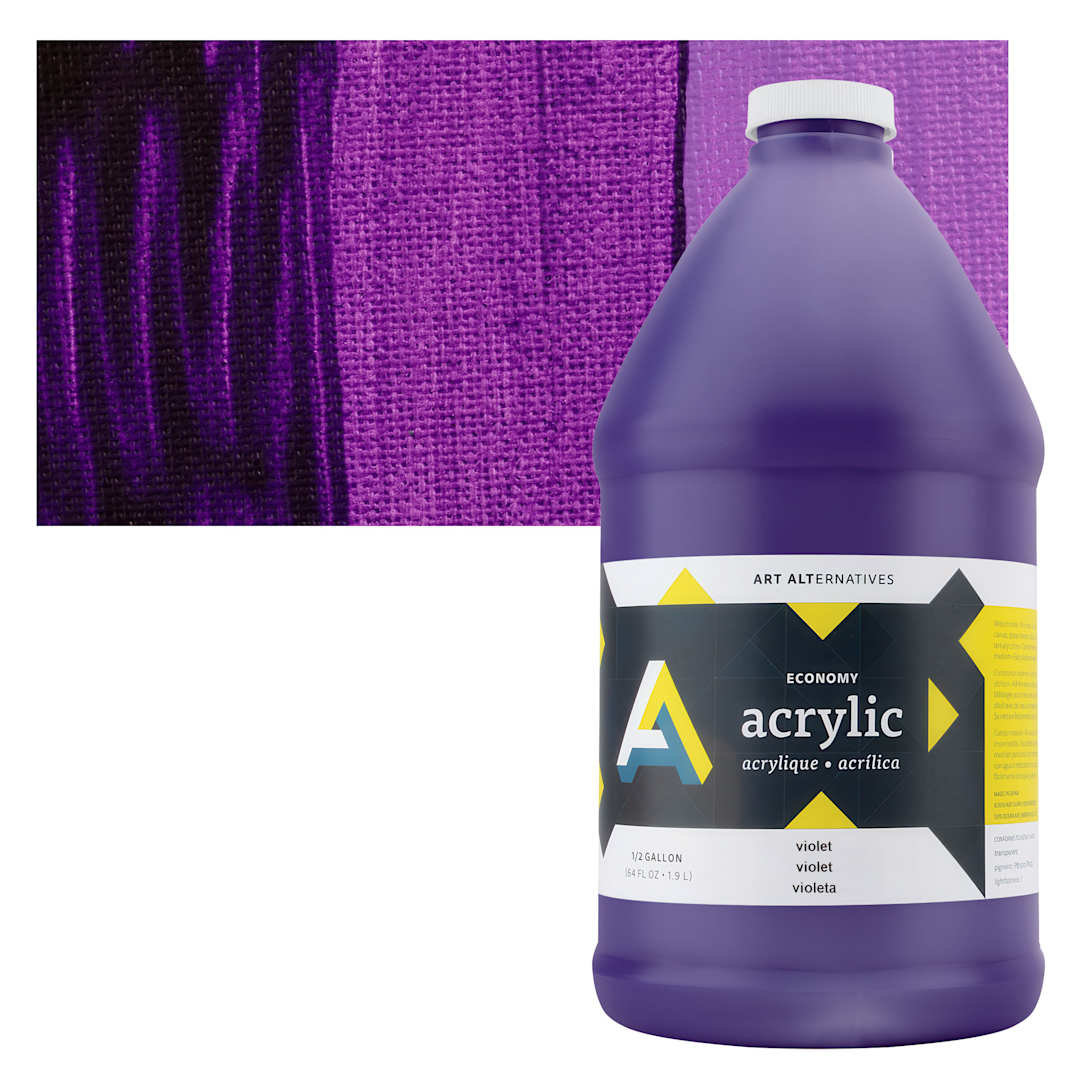 Open in modal - Art Alternatives Economy Acrylic - Violet, 1.9 L bottle and swatch