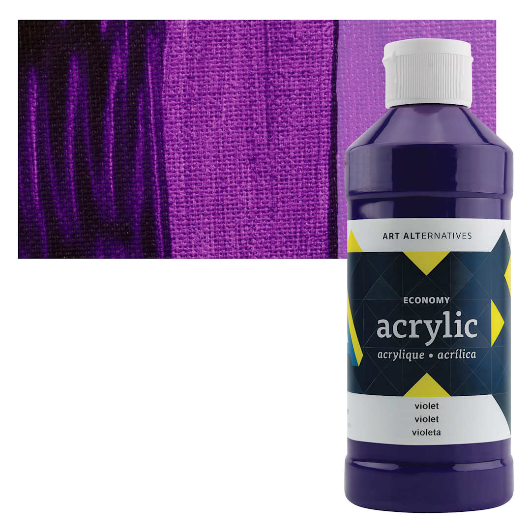 Open in modal - Art Alternatives Economy Acrylic - Violet, 475 ml bottle and swatch