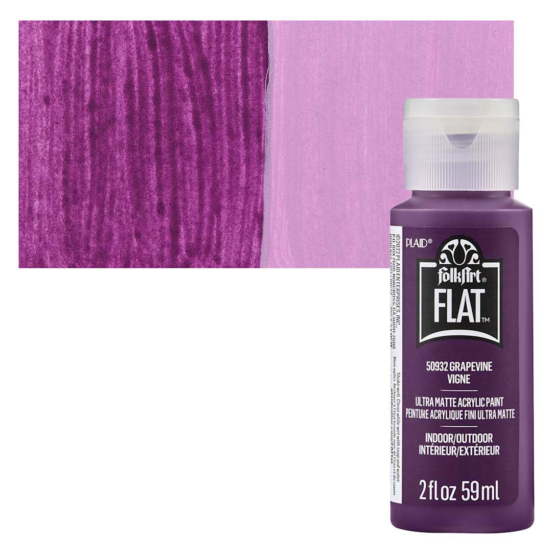 Open in modal - FolkArt Flat Ultra Matte Acrylic Paint - Grapevine, 2 oz bottle and swatch
