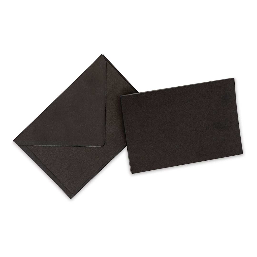 Open in modal - Original Crown Mill Large Flat Cards and Envelopes - Black, Pkg of 25