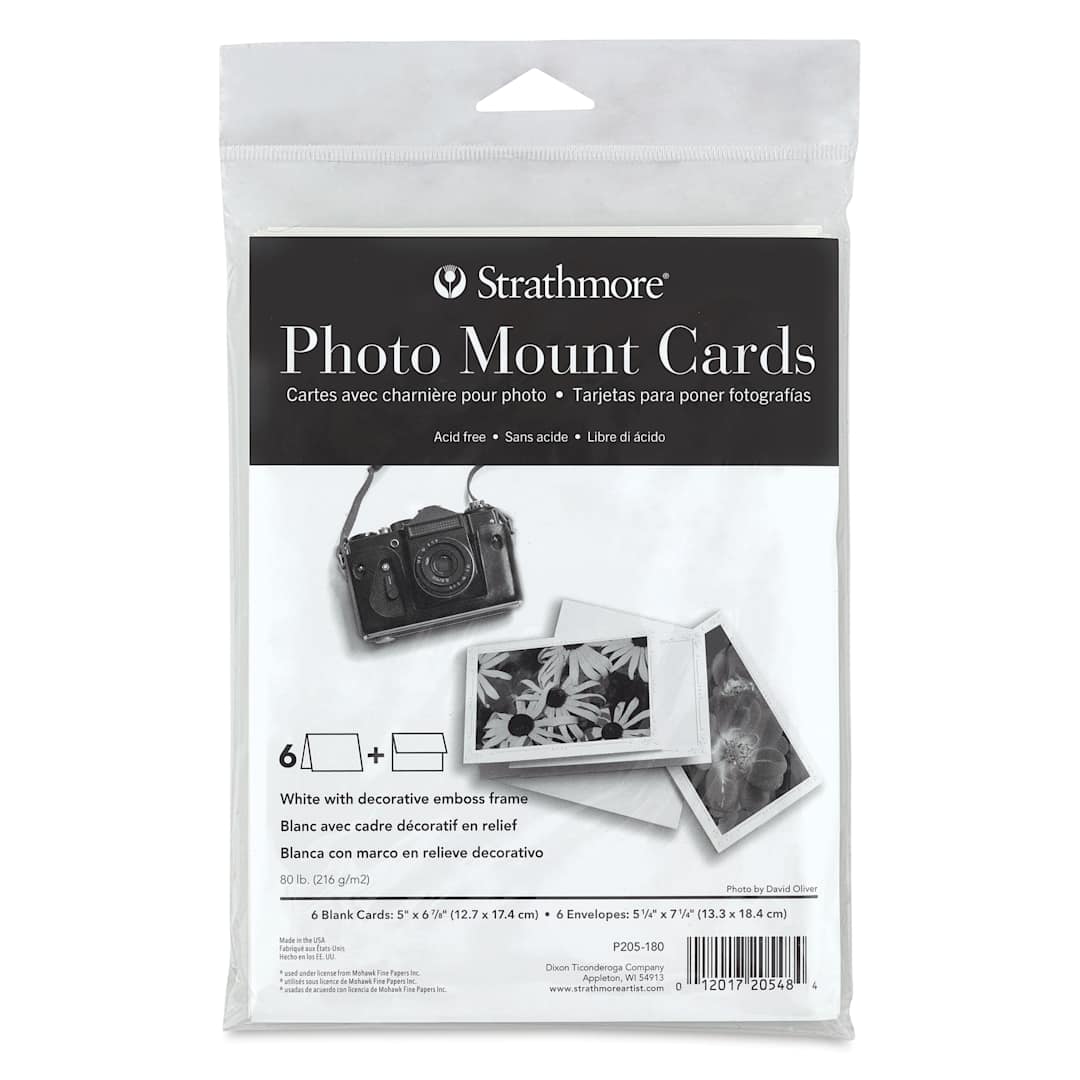 Open in modal - Strathmore Photo Mount Cards and Envelopes - Decorative Emboss, front of the packaging of 6