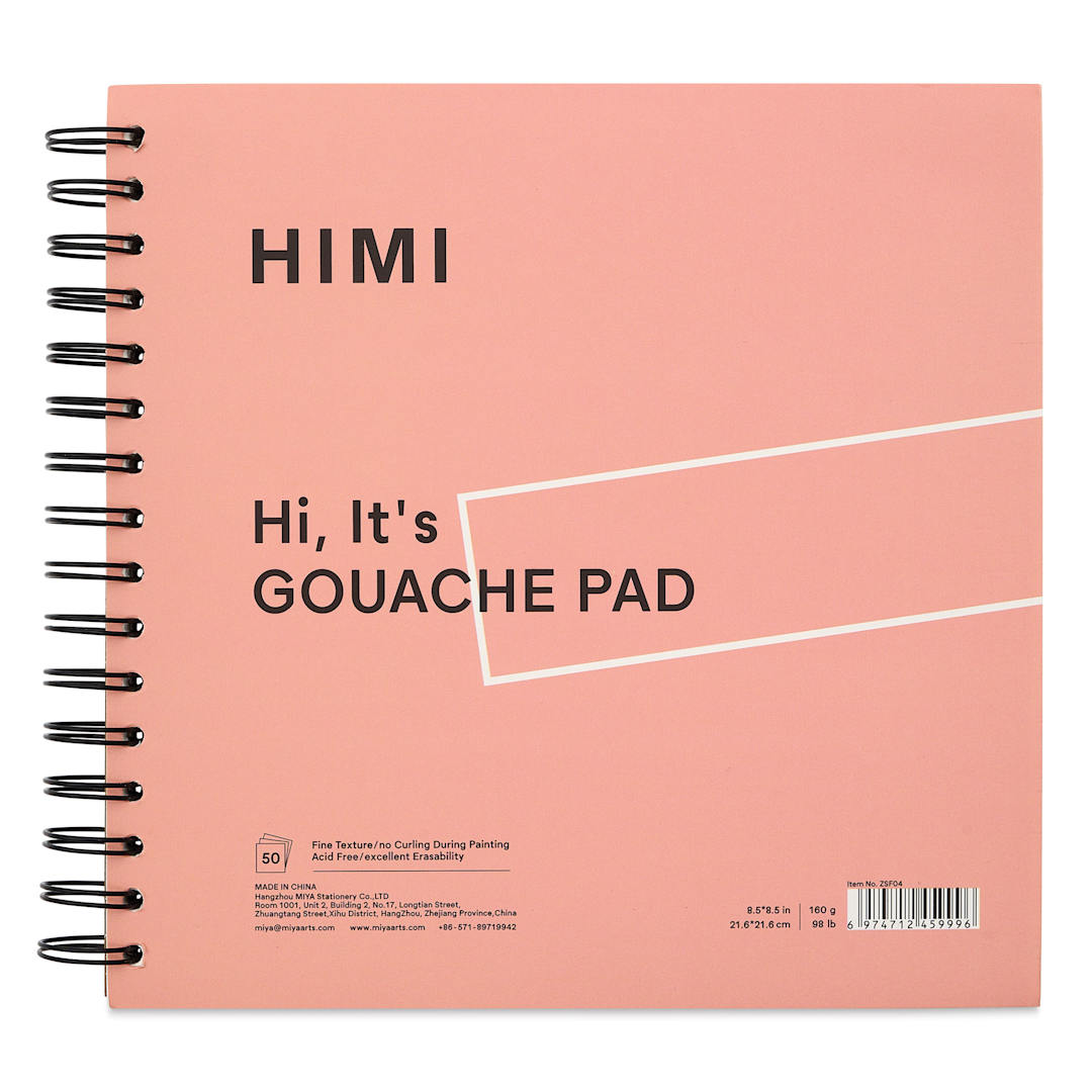 Open in modal - Himi Gouache Paper Pad - 8-1/2" x 8-1/2", Pink