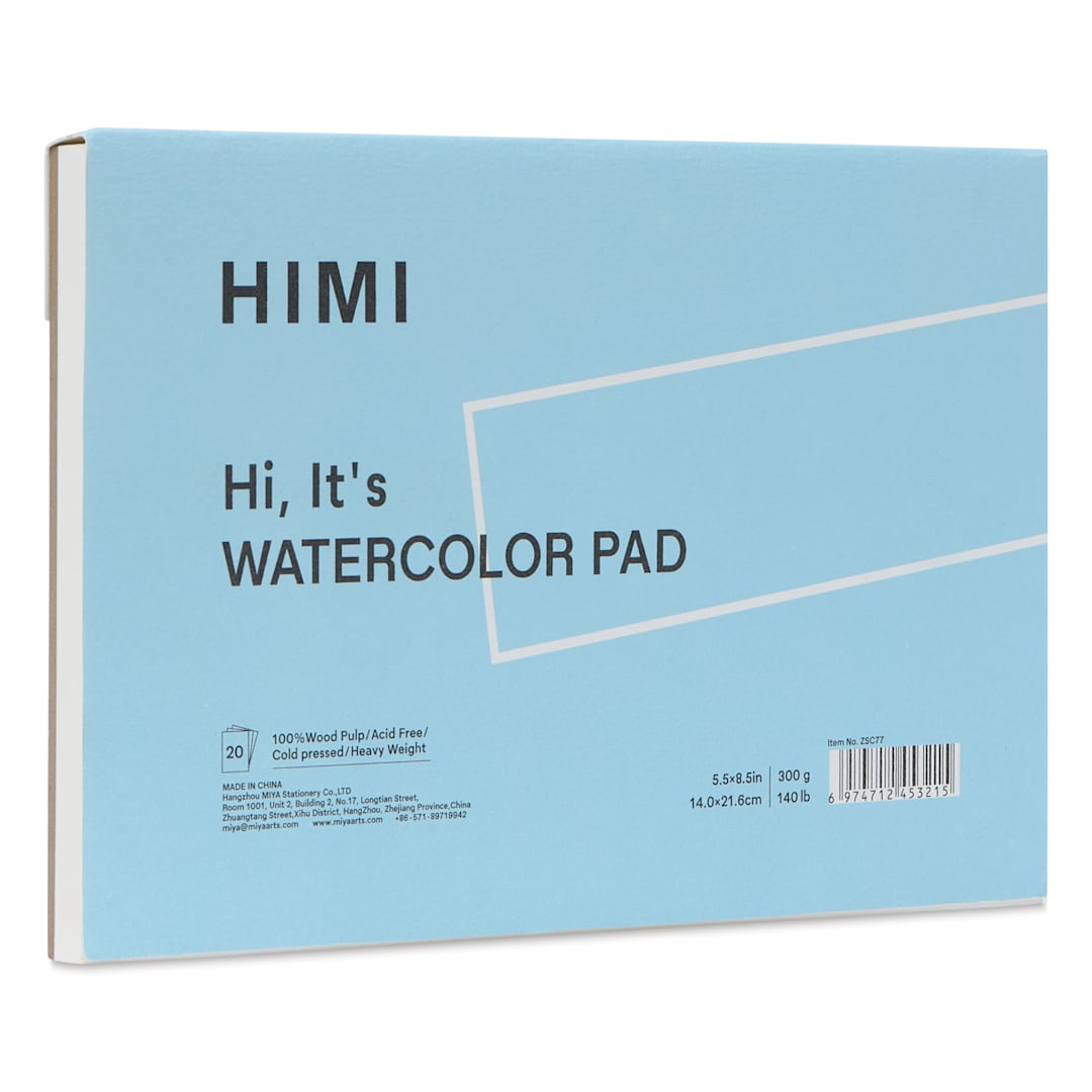 Open in modal - Himi Watercolor Paper Pad - 5-1/2" x 8-1/2", Blue