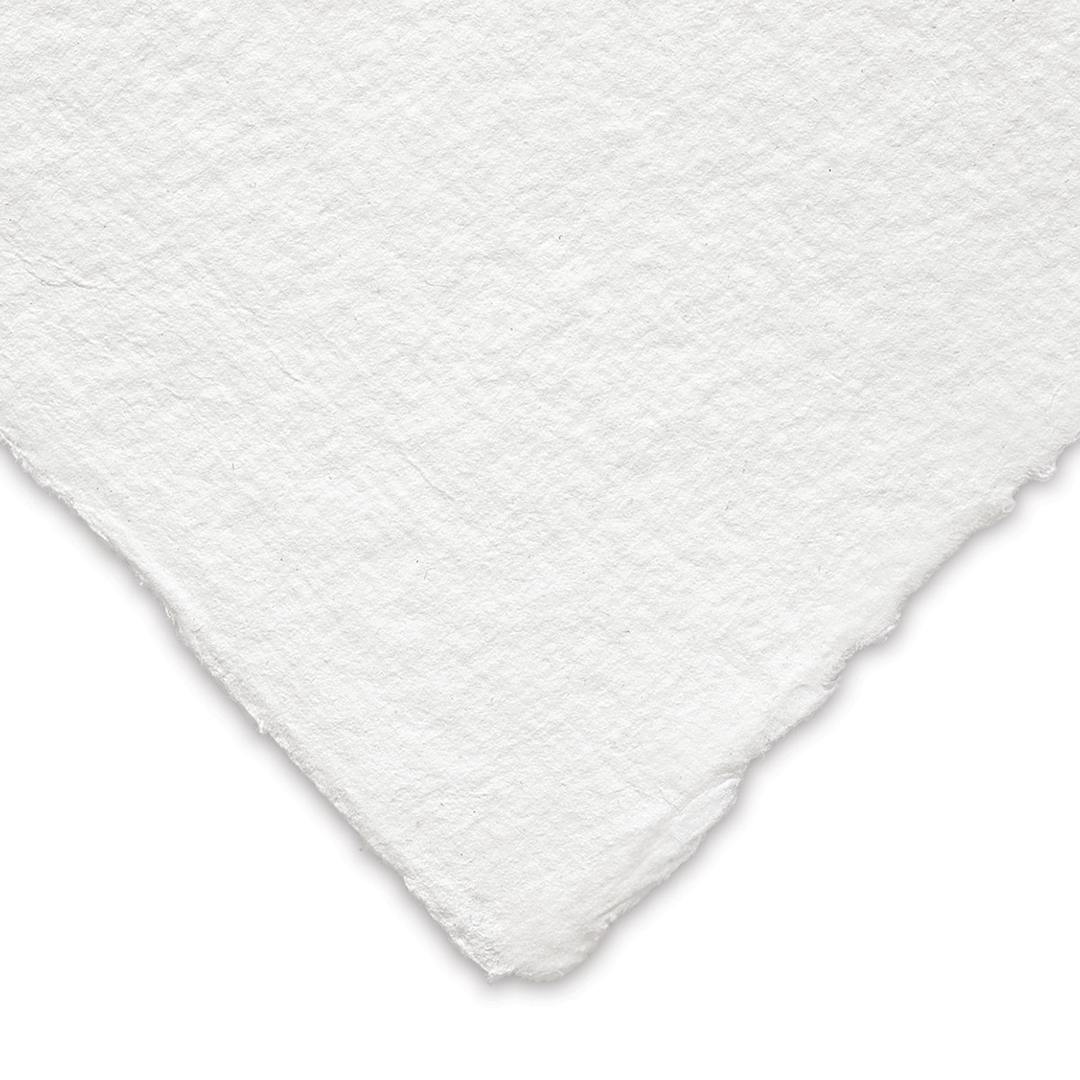 Open in modal - Indigo Artpapers Handmade Watercolor Paper - Closeup of edge showing texture, color and deckle edges