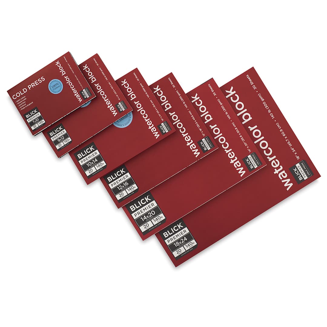 Open in modal - Blick Premier Watercolor Blocks  Assorted Sizes