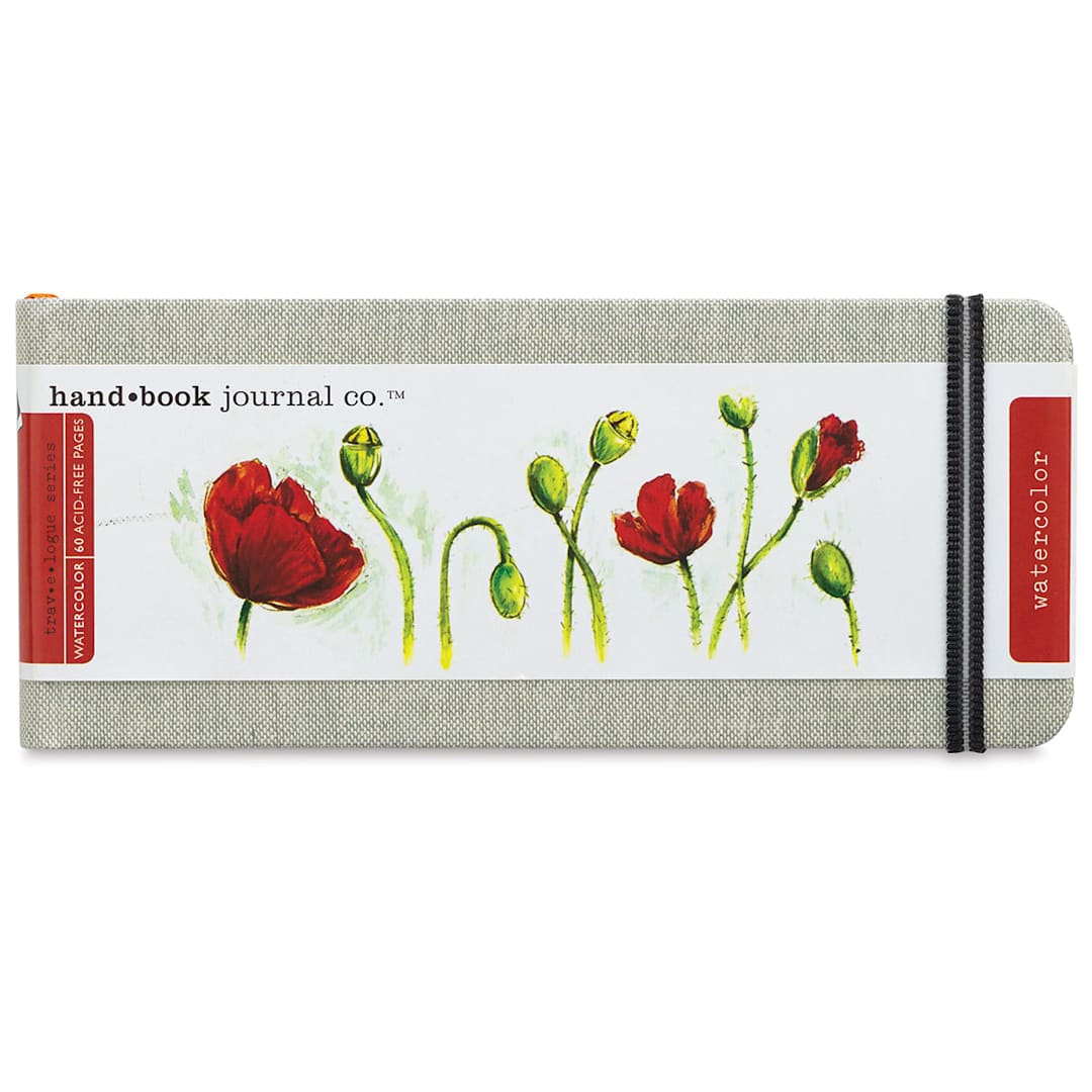 Open in modal - Handbook Journal Co. Watercolor Journals - Front cover of Panarama Journal with label