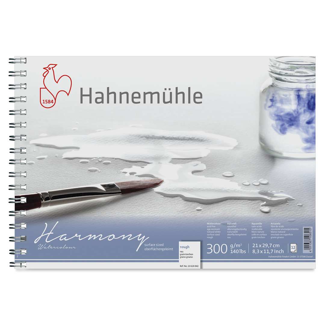 Open in modal - Hahnemühle Harmony Wirebound Watercolor Pad - 8.3" x 11.7", Rough, front cover