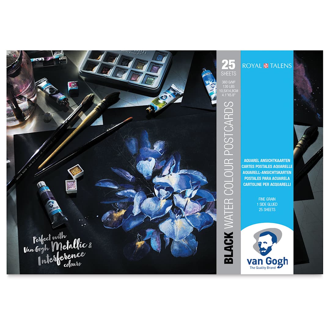 Open in modal - Van Gogh Black Watercolor Paper Pads - Front cover of Postcard size pad