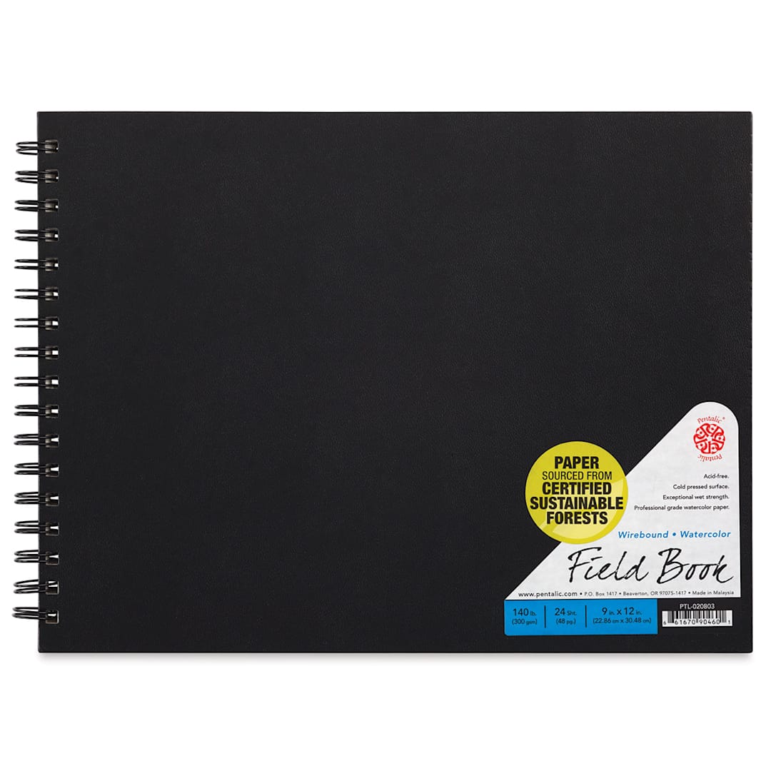 Open in modal - Pentalic Watercolor Field Book - 9'' x 12'', 24 Sheets