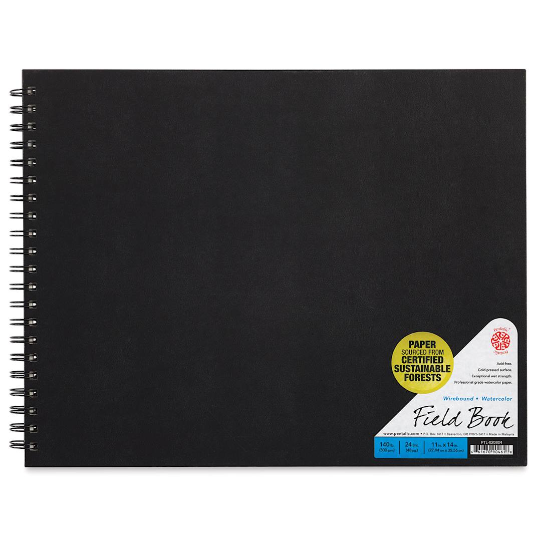 Open in modal - Pentalic Watercolor Field Book - Top view of Field book with label