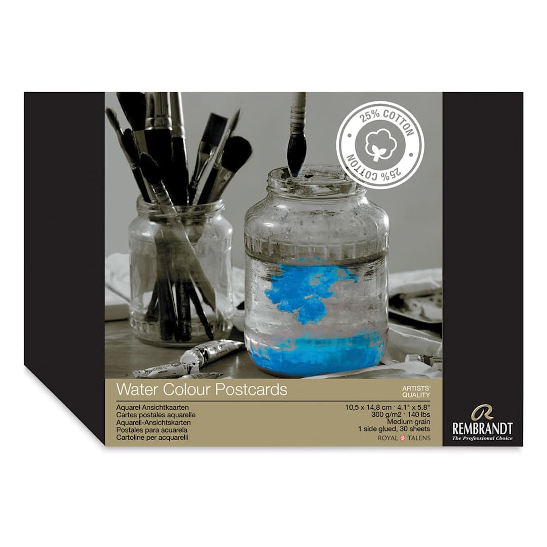 Open in modal - Rembrandt Watercolor Postcard Pad - Front cover of 30 sheet pad
