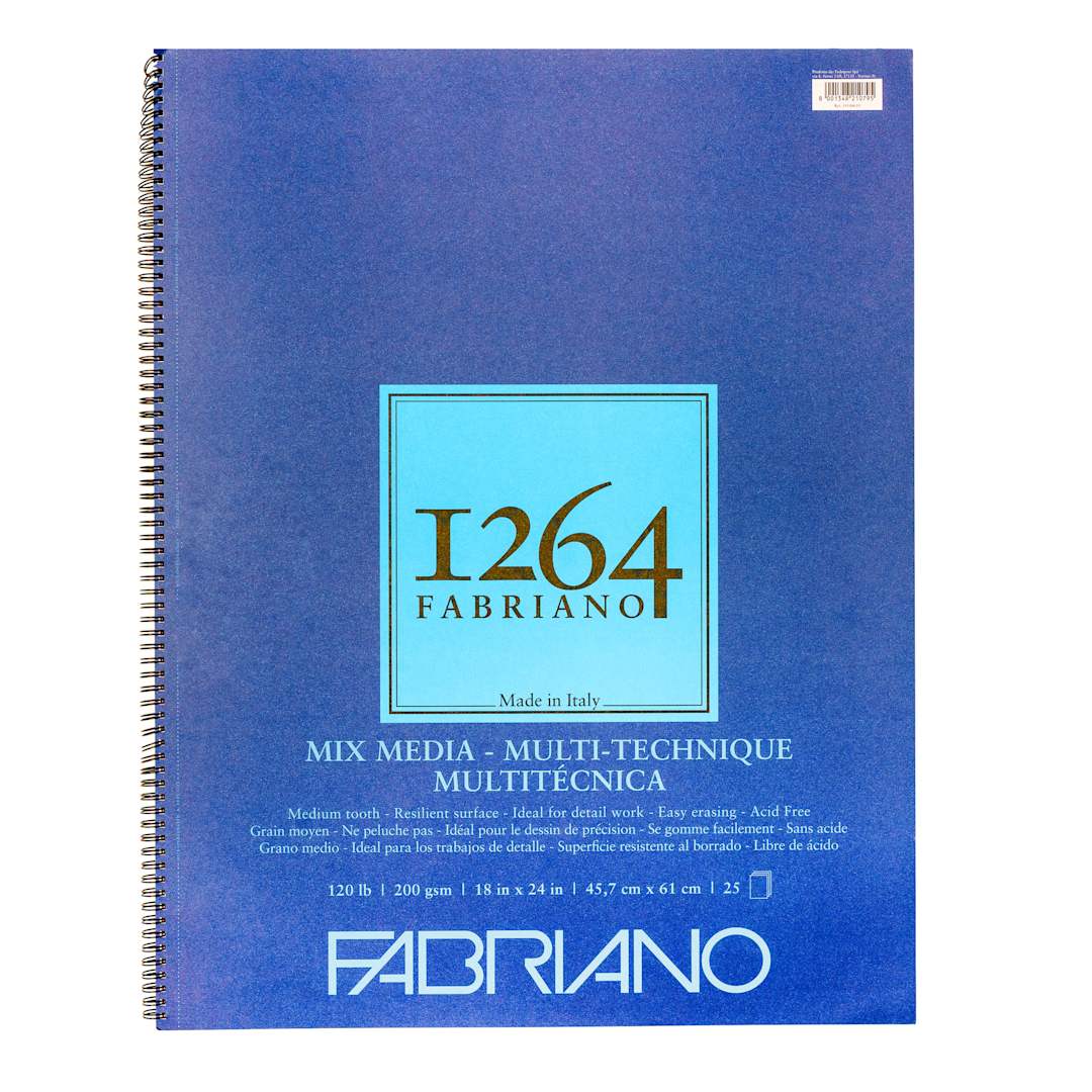Open in modal - Fabriano 1264 Mixed Media Pad - 18" x 24", 120 lb (200 gsm), 25 Sheets