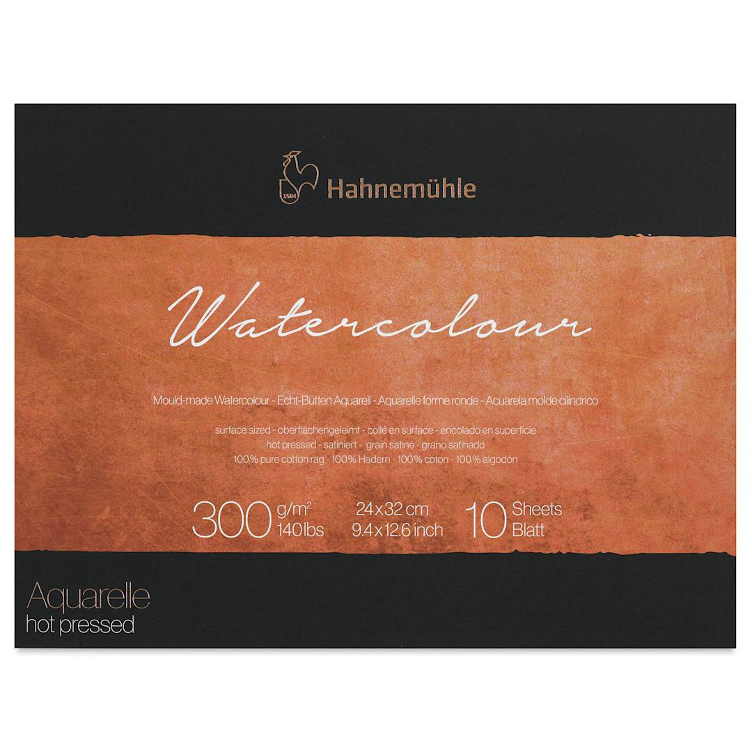 Open in modal - Hahnemühle The Collection Watercolor Block - Hot Press, 9.4" x 12.6", 140 lb, 10 Sheets front cover
