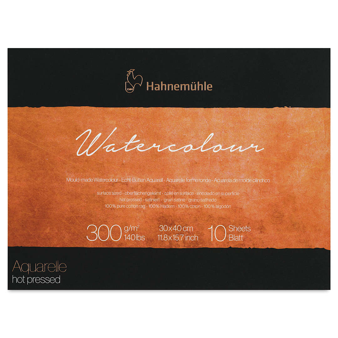 Open in modal - Hahnemühle The Collection Watercolor Block - Hot Press, 11.8" x 15.7", 140 lb, 10 Sheets front cover