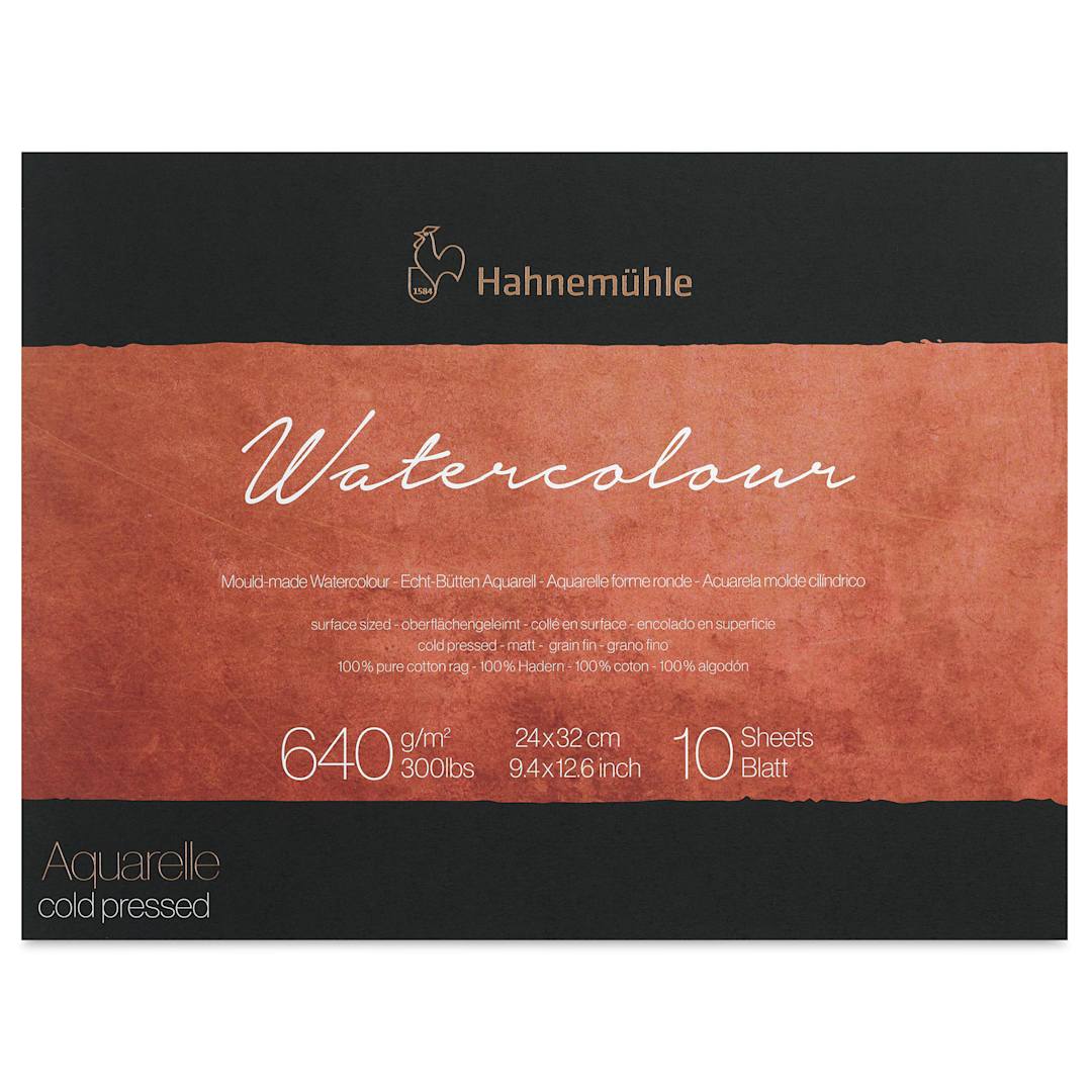 Open in modal - Hahnemühle The Collection Watercolor Block - Cold Press, 9.4" x 12.6", 300 lb, 10 Sheets front cover