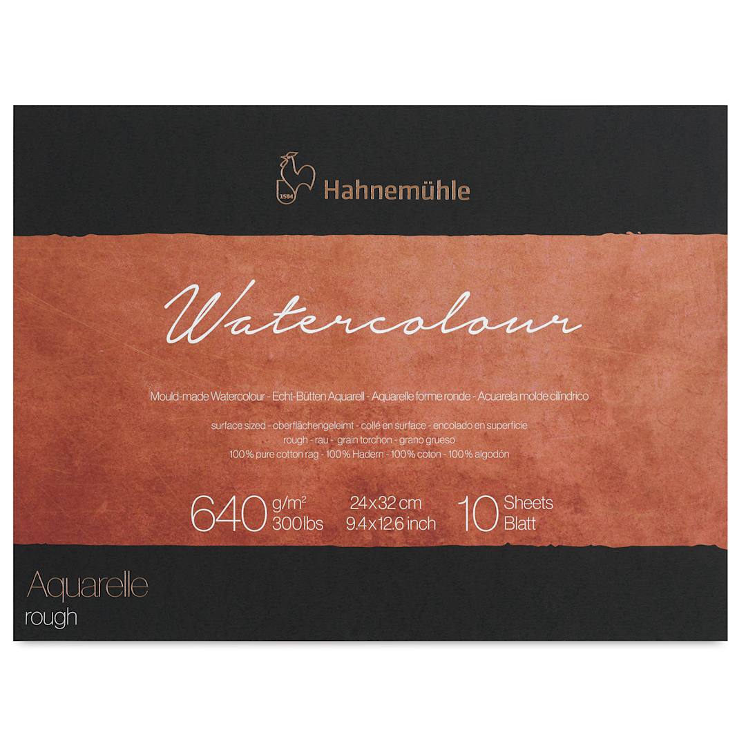 Open in modal - Hahnemühle The Collection Watercolor Block - Rough, 9.4" x 12.6", 300 lb, 10 Sheets front cover