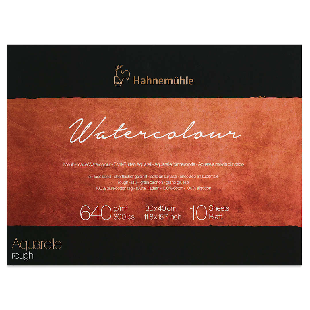 Open in modal - Hahnemühle The Collection Watercolor Block - Rough, 11.8" x 15.7", 300 lb, 10 Sheets front cover