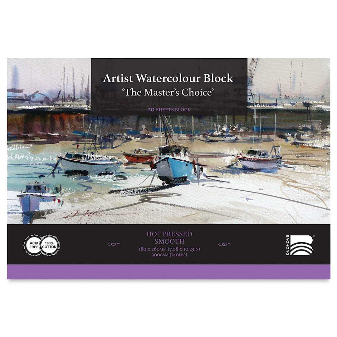 Open in modal - The Master's Choice Artist Watercolor Block - 7.08" x 10.23", Hot Press