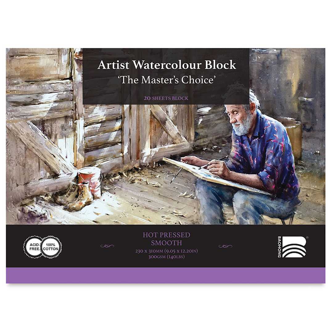 Open in modal - The Master's Choice Artist Watercolor Block - 9.05" x 12.2", Hot Press