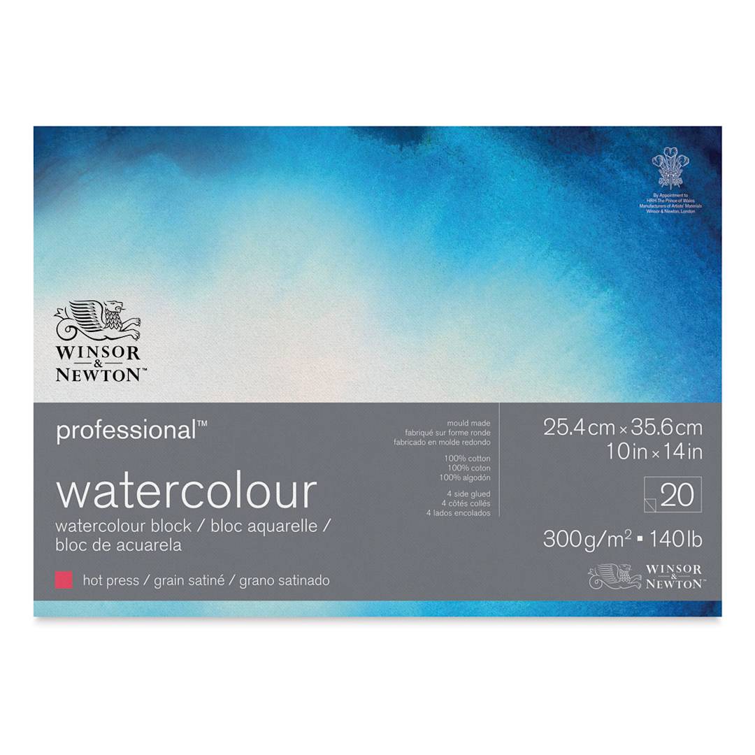 Open in modal - Winsor & Newton Professional Watercolor Block - 10" x 14", Hot Press