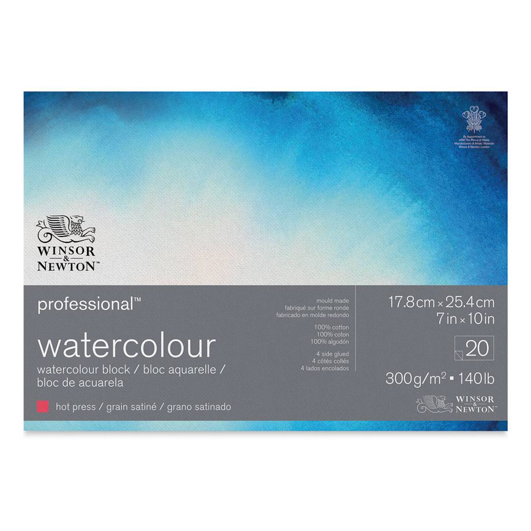Open in modal - Winsor & Newton Professional Watercolor Block - 7" x 10", Hot Press