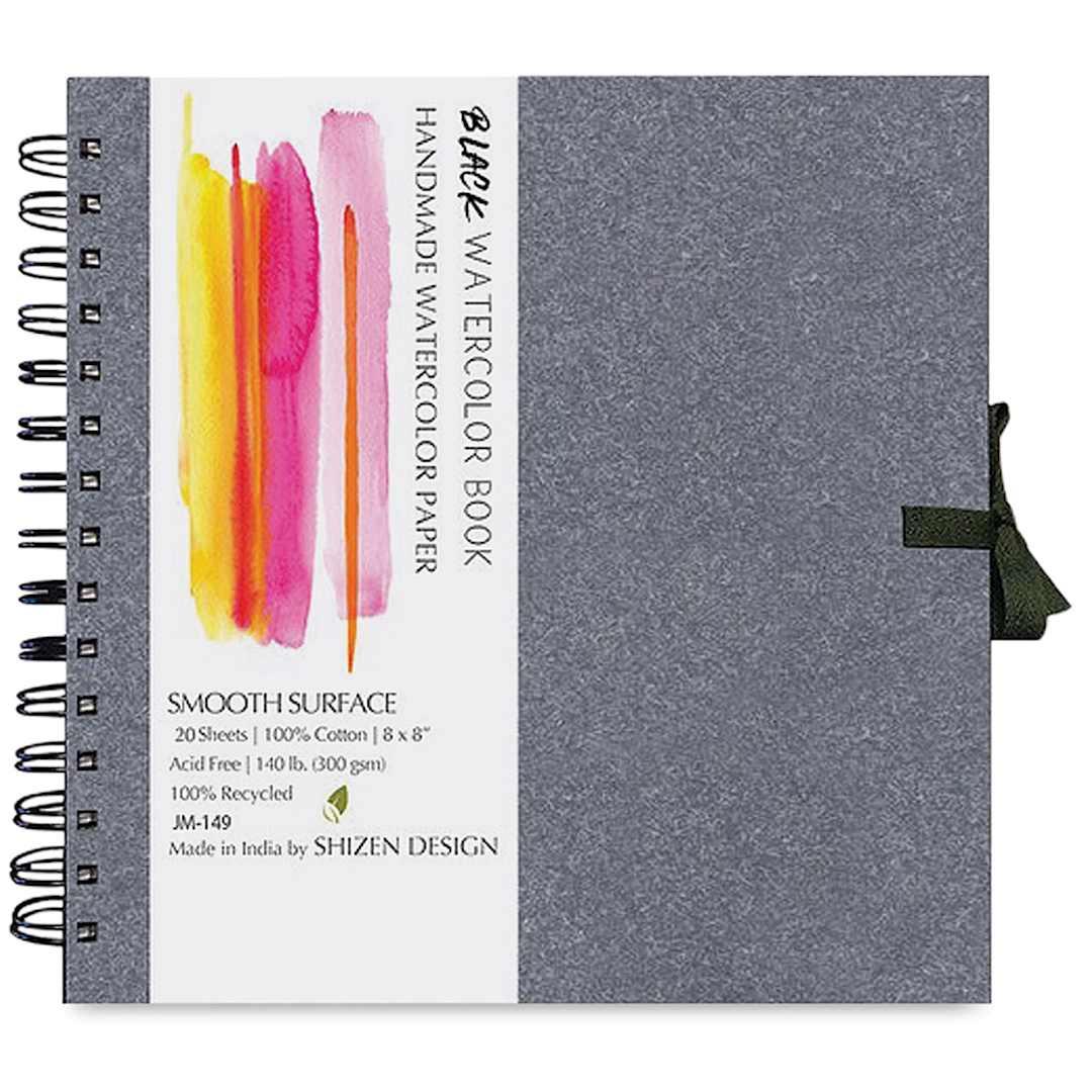 Open in modal - Shizen Design Black Watercolor Journal - 6" x 6", Smooth