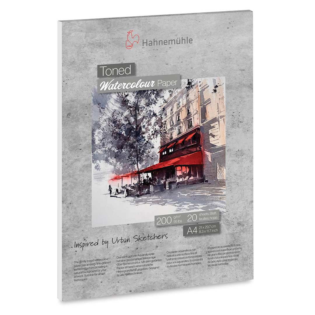 Open in modal - Hahnemühle Toned Watercolor Paper Pad - Gray, 8.3" x 11.7"