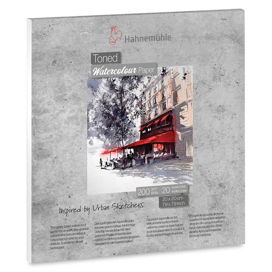 Open in modal - Hahnemühle Toned Watercolor Paper Pad - Gray, 7.9" x 7.9"