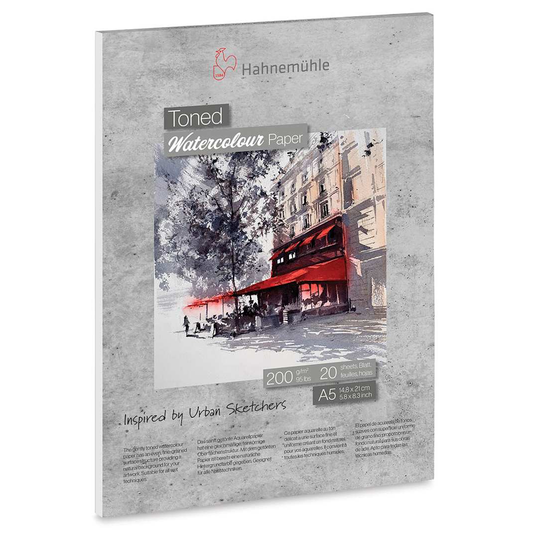 Open in modal - Hahnemühle Toned Watercolor Paper Pad - Gray, 5.8" x 8.3"