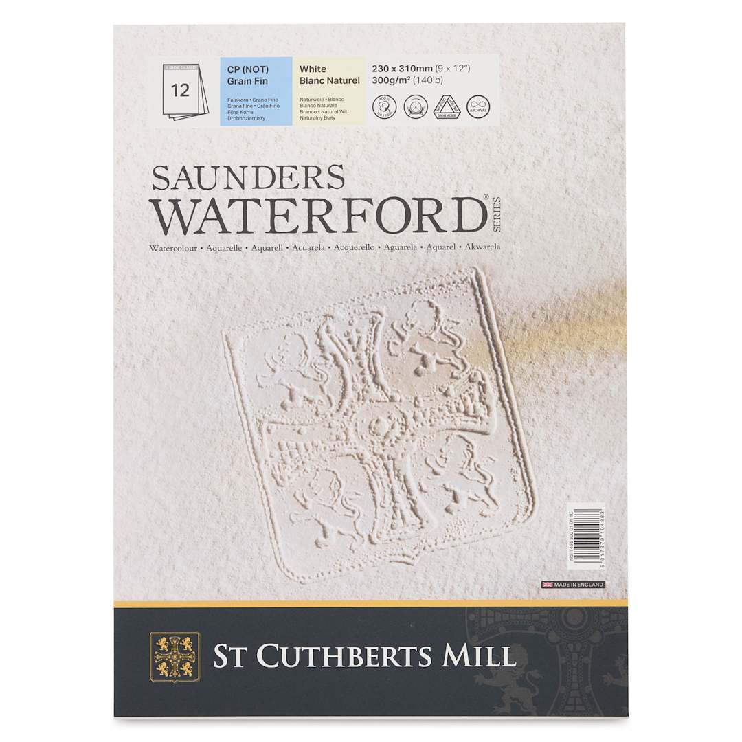 Open in modal - Saunders Waterford Watercolor Pad - 9" x 12", Cold Press, 140 lb, 12 Sheets (Front cover)