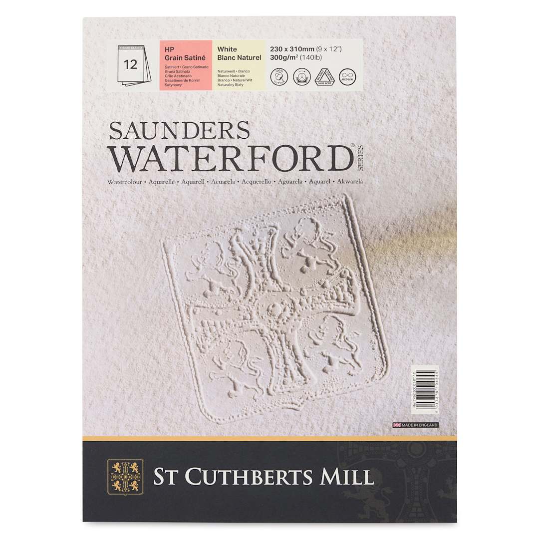 Open in modal - Saunders Waterford Watercolor Pad - 9" x 12", Hot Press, 140 lb, 12 Sheets (Front cover)