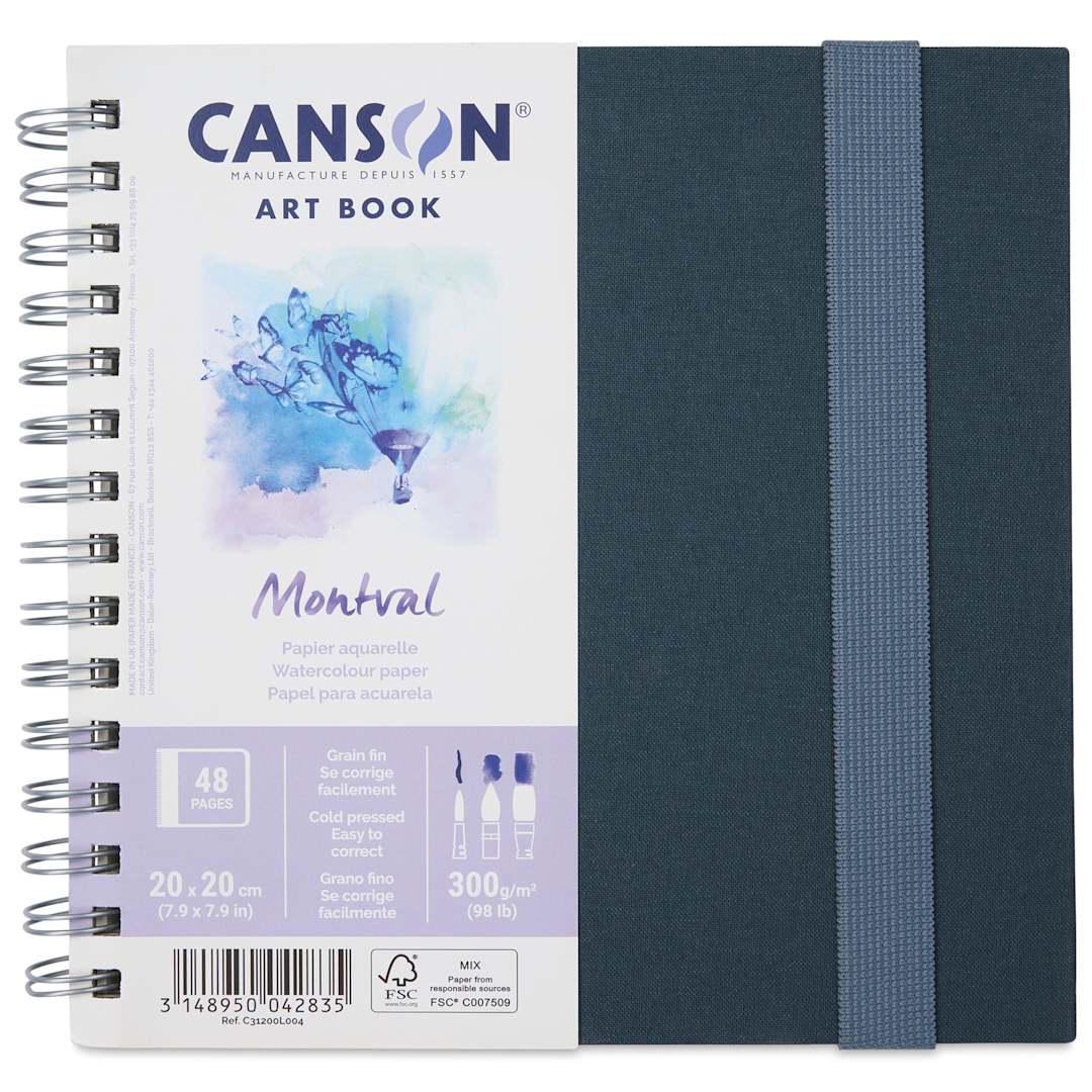 Open in modal - Canson Montval Watercolor Art Book - 7-7/8" x 7-7/8", front cover