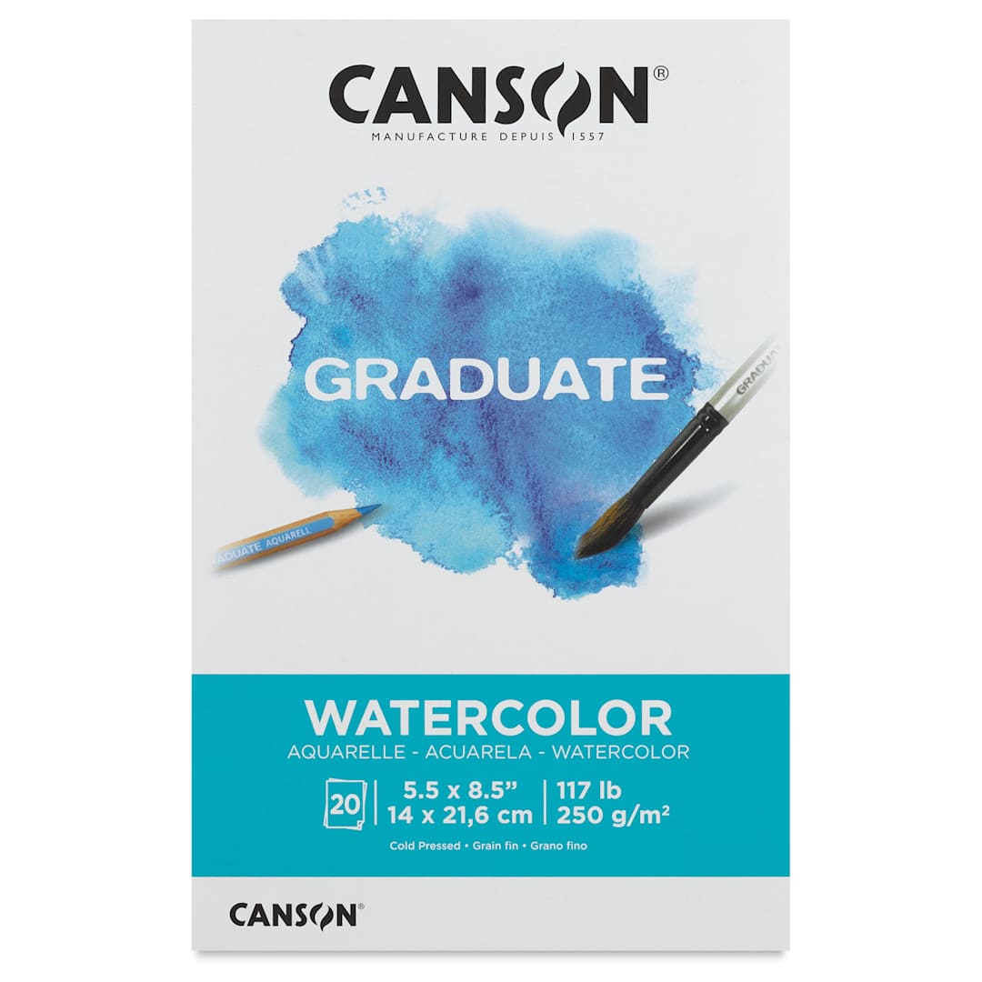 Open in modal - Canson Graduate Watercolor Pad - 5-1/2" x 8-1/2", front cover