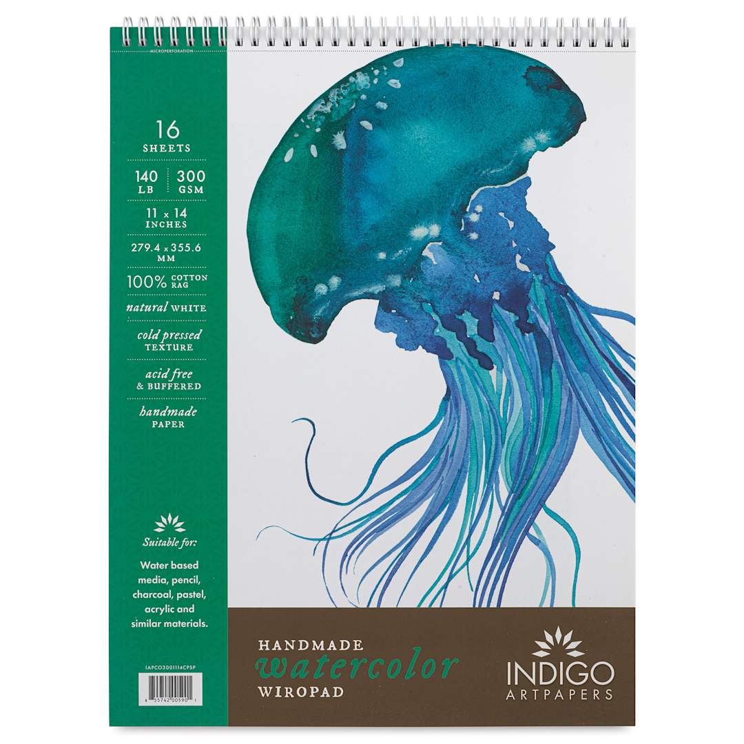 Open in modal - Indigo Artpapers Watercolor Wiropad - 11" x 14", front cover