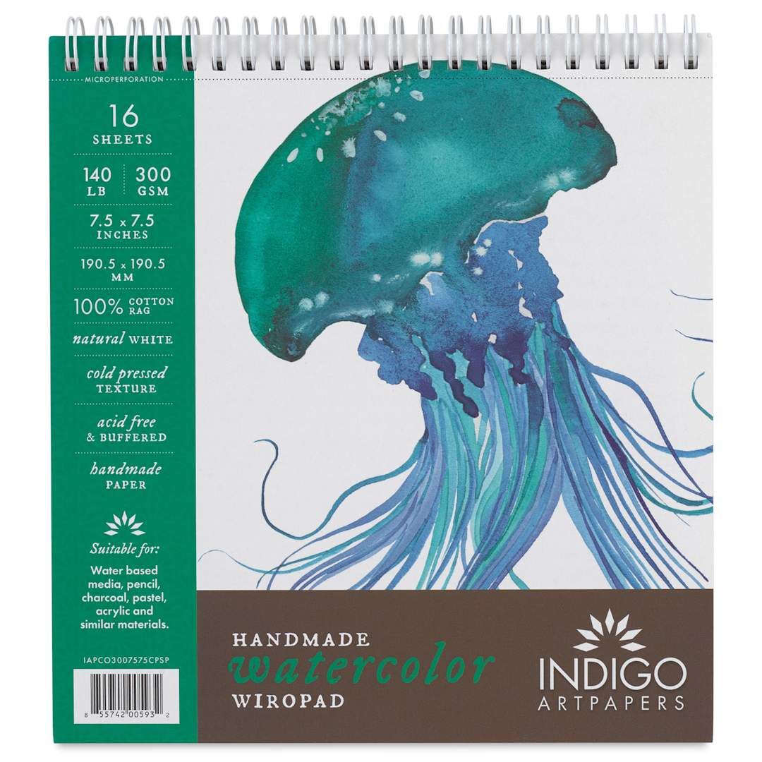 Open in modal - Indigo Artpapers Watercolor Wiropad - 7-1/2" x 7-1/2", front cover